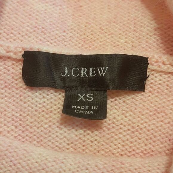 J Crew Cashmere Wool Blend Pink Sweater Mock Neck Quiet Luxury Classic Casual XS - Picture 11 of 13